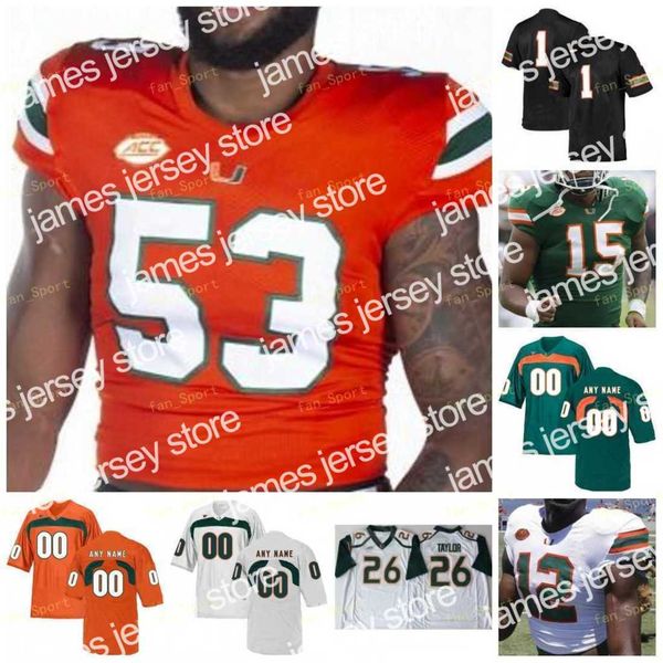 

new miami hurricanes football jersey ncaa college 4 phillip dorsett 15 gregory rousseau 15 jarren williams 4 jeff thomas 23 cam'ron har, Black