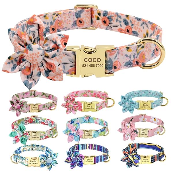 Accessori per cani Collar Custom Pet Cuppy Cat Cat Collar personalizzato Nylon Stampato Dog Name Colar ID Tag per Small Dog 220630