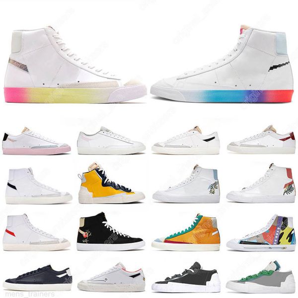 

blazer mid 77 vintage low men women casual shoes iron grey lucid green magma orange make it count midnight navy catechu mens trainers 1d4v, Black