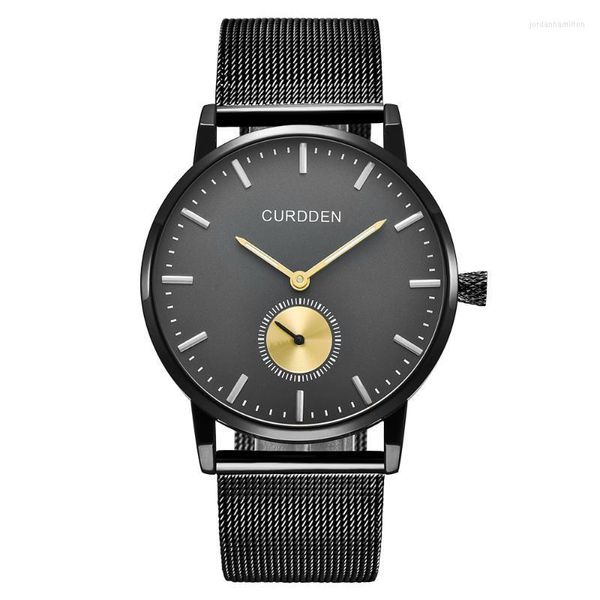 Бренд Curdden Original Men Watch Mens Fashion Fashion нержавеющая сталь водонепроницаемые повседневные Quartz Watch Relogios Masculinos 2022.