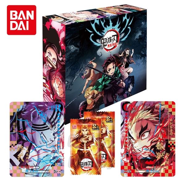 Anime giapponese demon slayer Collezioni rare Scatola di carte Kimetsu No Yaiba Giochi hobby collezionabili Battaglia di carte per bambini Giocattoli regali 220725