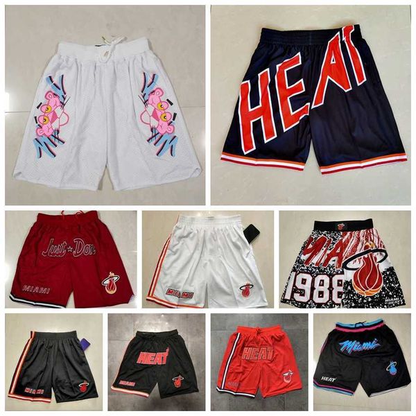 

miami's heat's men men basketball shorts retro just don pocket short 324, Black