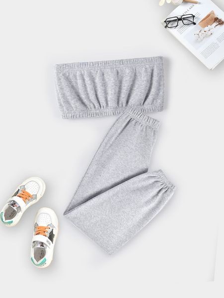 

girls tube & sweatpants she, White