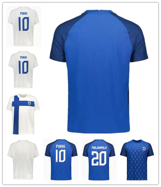 

2022 2023 finland soccer jerseys pukki skrabb raitala jensen lod home white football shirt short sleeve uniforms, Black;yellow