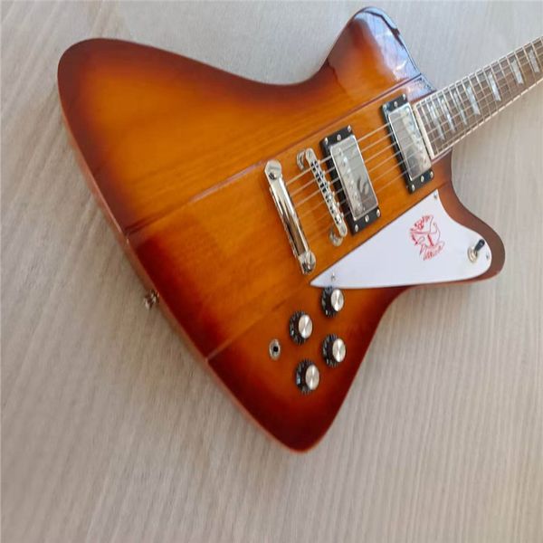 

2021 chinese guitar factory custom new brown circle edge wine guitar firebird