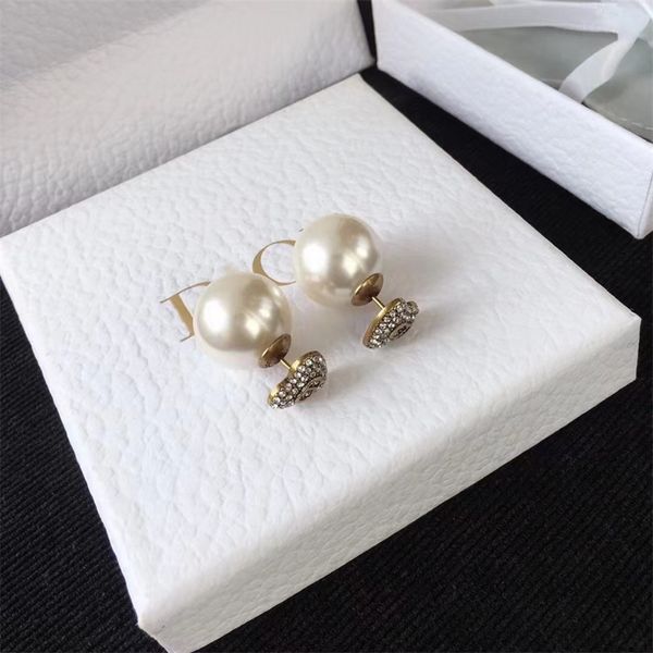 

love full diamond pearl earrings women's simple old heart-shaped earrings, Golden