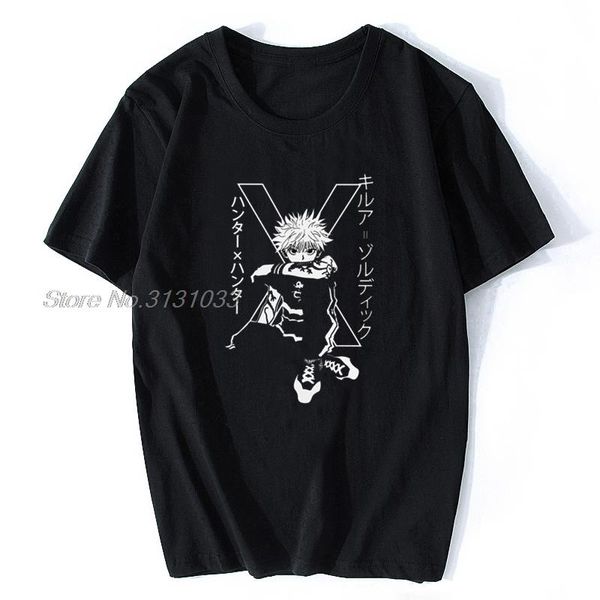 T-shirt da uomo Killua Zoldyck T-shirt da uomo in cotone prelavato T-shirt bella O-Collo manica corta X Tee Slim Fit Abbigliamento