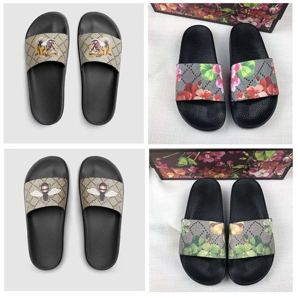 

classical men slides women sandals shoes slippers pearl snake print slide 2022 fashion summer wide flat lady sandal slipper dust bag size 35, Black