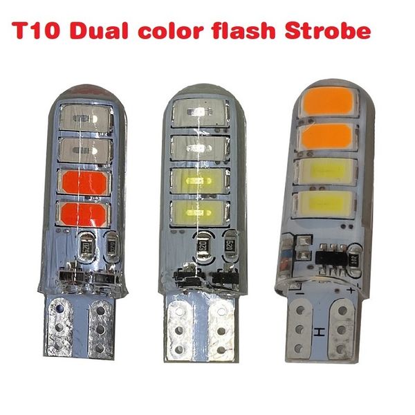 

new 100pcs t10 w5w 5630 8smd led strobe flash light 194 168 led blink light bulb clearance lights car side wedge parking 12v lights