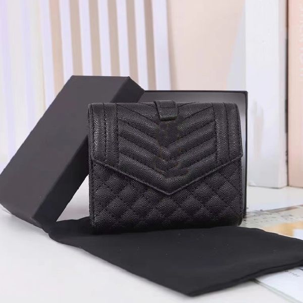 5A 2022 Top Designer Luxusmarke Brieftaschen Großes Briefpaar Damen Leder Kaviar Kurze Lingge Münzbörse Klassische Mode Kartenhalter Kreditkarten