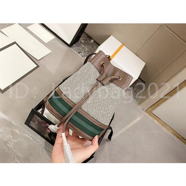 

2021 ss new luxury designers lady fashion canvas string bucket bag open diamond lattice letter handbags tote clutch bags barrel-sh208k, Red;black