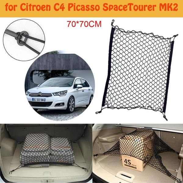 Organizador de carros para C4 Picasso Spacetourer Boot Trunk Networks ganchos de malha de armazenamento de carga net