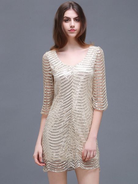 

babyonline d.r.e.s.s. scallop trim sequin dress n0qo#, Black;gray