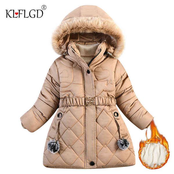 

winter children cotton quilted jacket new 2022 plush thickened boys and girls' warm hooded cotton quilted jacket j220718, Blue;gray