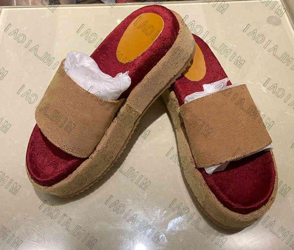 

2022 ggity slipper angelina slippers slipper -jacquard organic denim platform sandal heightening thick soled slides designer summer flat pxz, Black