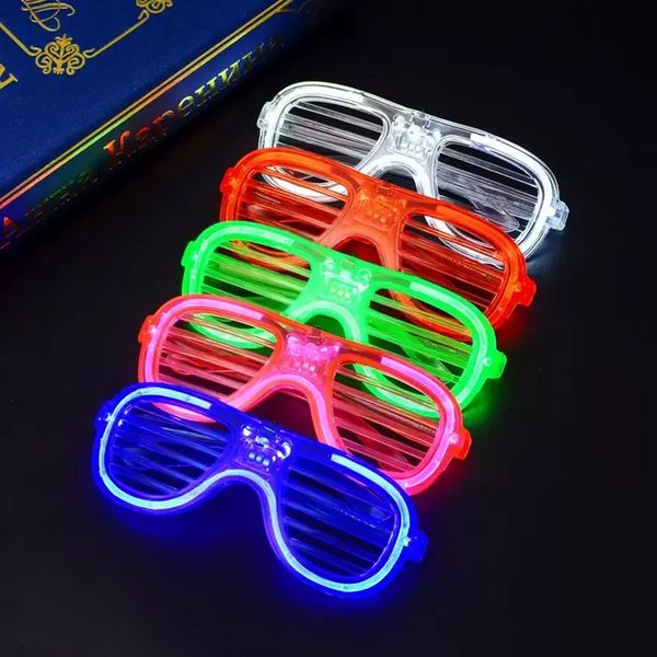 Óculos leves liderados por moda Planking Shutters Glasses LED Glasses Flashes Glasses Sun Dances Party Supplies Festival Decoração FY5409 SXAUG09