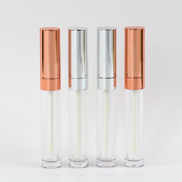 

round rose gold silver 6.5ml empty lip gloss tubes container wholesale private label lipgloss tube packaging plastic cosmetic lipstick lipbl