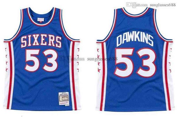 

stitched darryl dawkins jersey s-6xl mitchell & ness 1976-77 mesh hardwoods classics retro basketball jerseys men women youth, Black