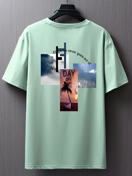 

romwe guys slogan graphic tee m3w5#, White;black