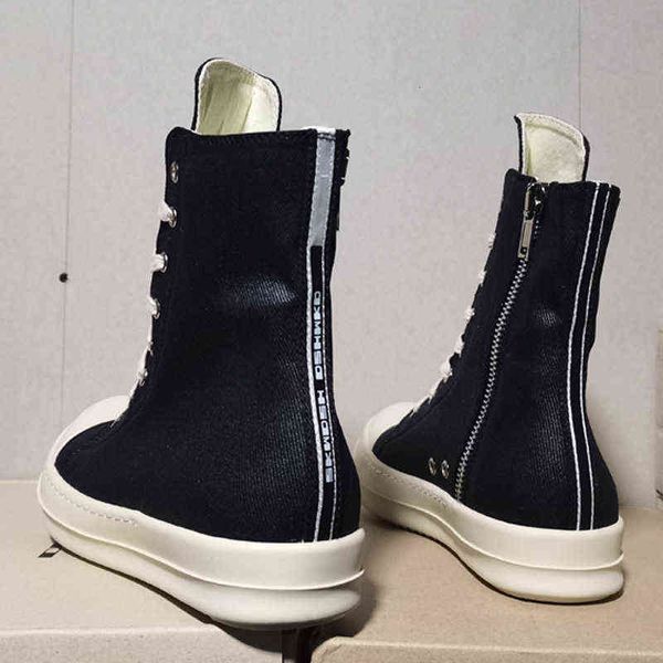 

(alphabet style) dk version of trendy spring and autumn men's shoes high upper thick sole double thread canvas sports leisure couple, Black