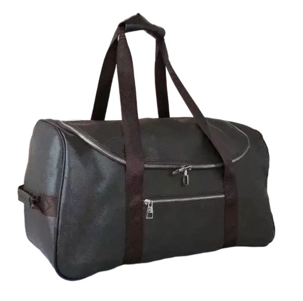 

fashion designer 55cm large capacity general purpose tote travel bags womens mens leather pu carry luggage with lock shoulder straps lady du