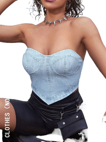 

hanky hem crop tube chambray t9sy#, White