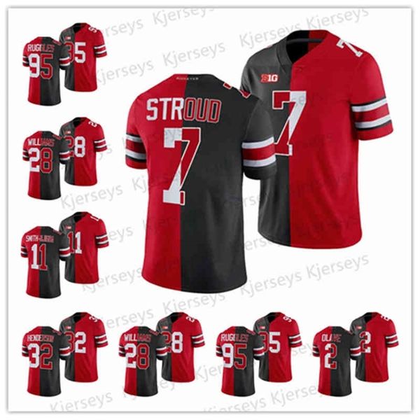 

a001 custom ohio state buckeyes football jersey jack sawyer quinn ewers c.j. stroud smith-njigba garrett wilson george chris olave tuimoloau, Black