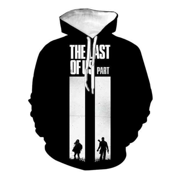 

men's hoodies & sweatshirts the last of us 3d print game printing cosplay sweatshirt men women fashion streetwear hoodie hip 211q, Black