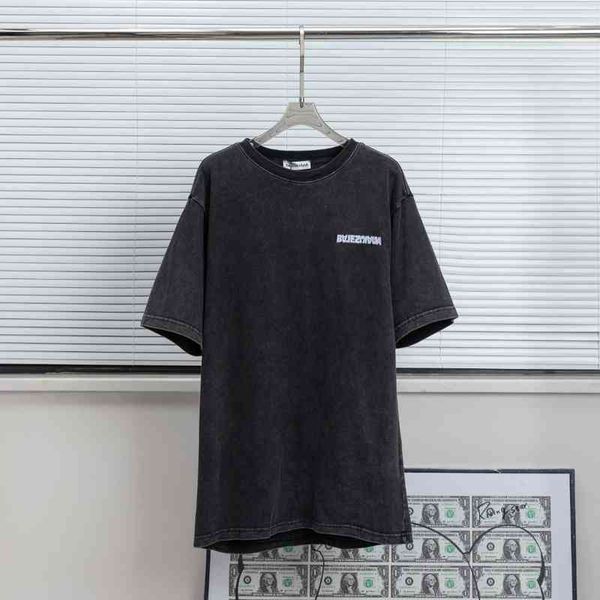 

2022 designer bal t shirt [know the goods]home b paris 2022 sanskrit cherry blossom embroidery used half sleeve t-shirt men's and women, White;black