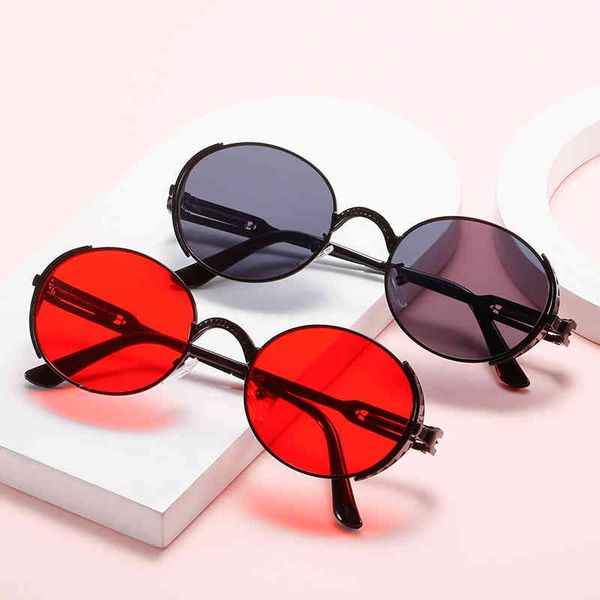 

sunglasses metal steampunk men's and women's oval spring leg zl6c, White;black