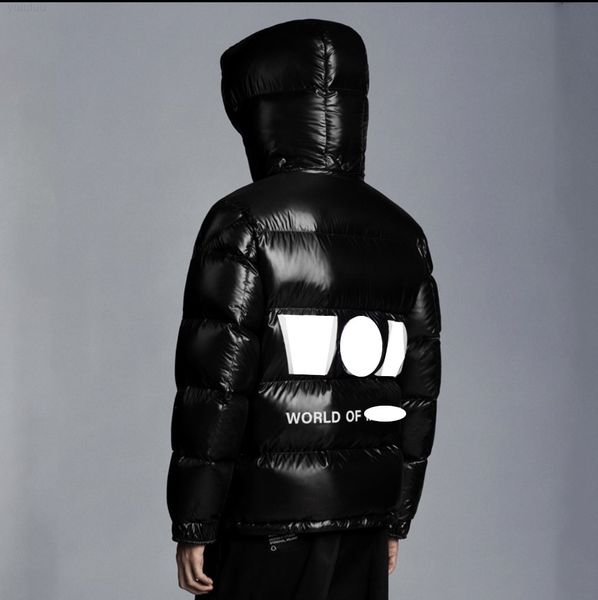 

luxury brand fashion french men's down parka designer printed letters and patterned embroidered letter badges for women's down, Black