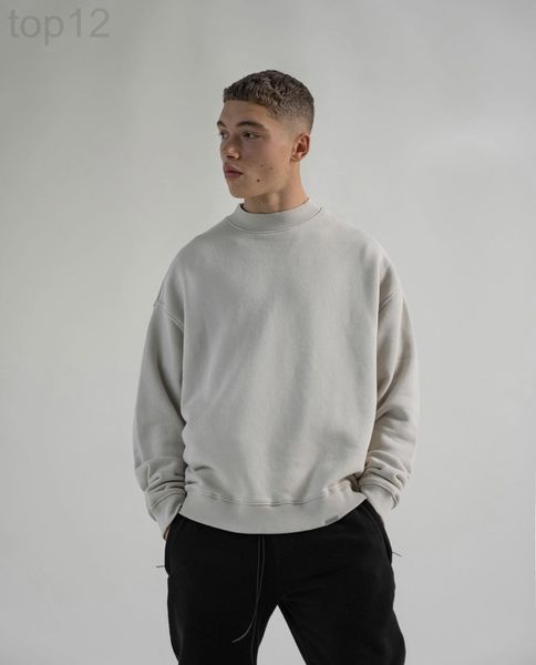 

men's hoodies & sweatshirts designer representant21ss double thread series blank solid high street vintage loose men's and women&#, Black