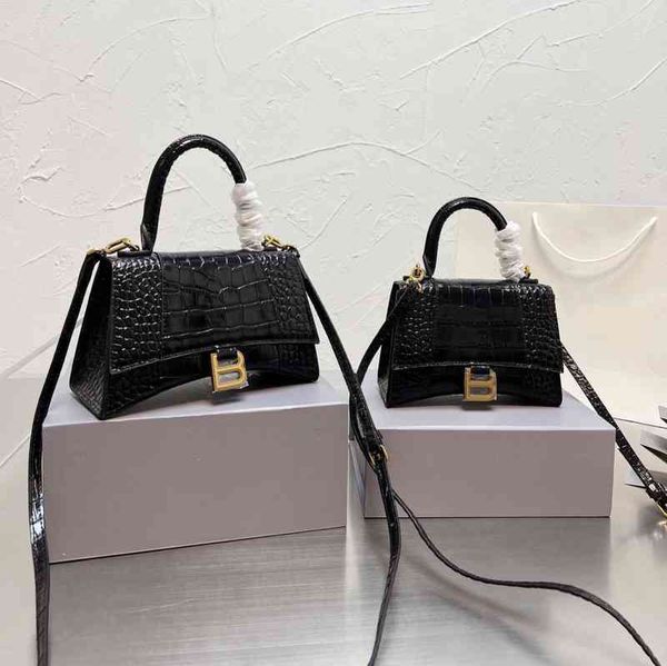 

shoulder balencaigs luxury handbags hourglass trend bag b home high version women's leather crocodile mini one diagonal hand 2022