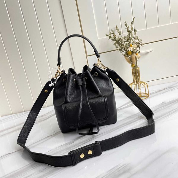 

designer bucket black bags women strings handle shoulder bags twist buckle silver lady purses