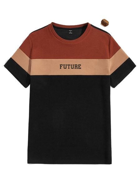 

men colorblock letter graphic tee k2ms#, White;black