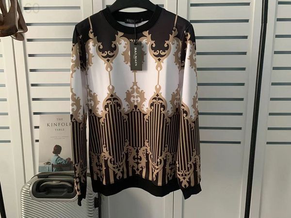 

women's hoodies & sweatshirts designer new balman digital printing stripe gold black and white pullover hvpx