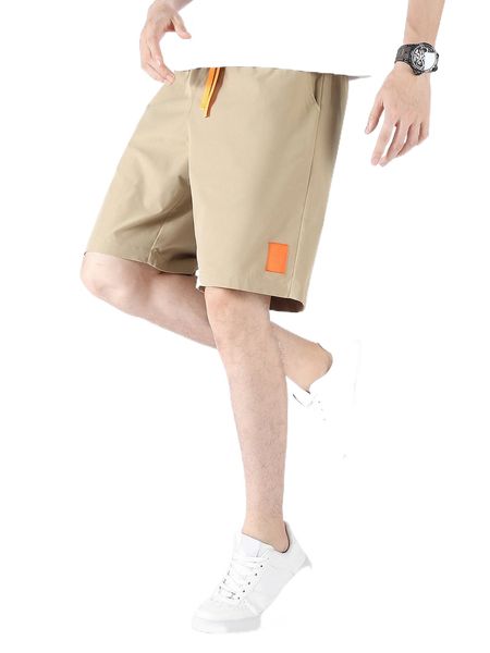 

men patch detail drawstring waist shorts x3q5#, White;black
