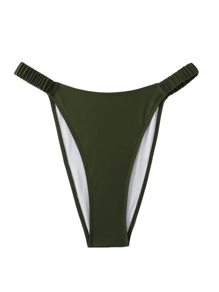 

plus ruched side bikini bottom r6om#, Black