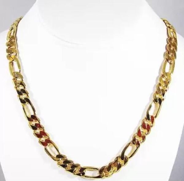 

14k gold mens 8mm plated premium quality figaro link chain necklace, Silver