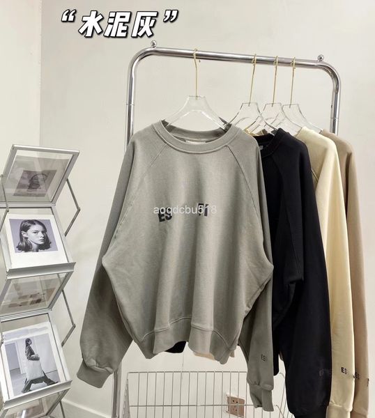

women's hoodies & sweatshirts 22 early spring fg double thread correct version ess silicone letter os large loose couple round neck ter, Black