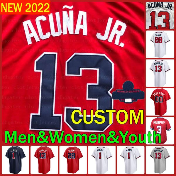 

2022 gold program jersey ronald acuna jr. ozzie albies matt olson dansby swanson max fried austin riley eddie rosario ian anderson adam duva, Blue;black