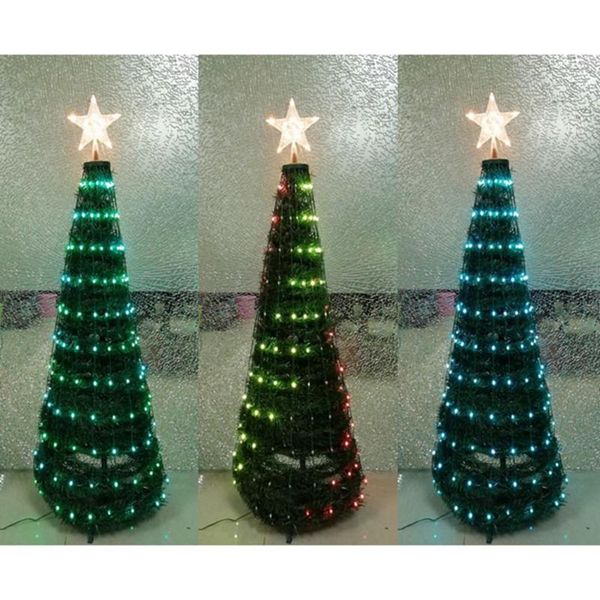 LED-Lichterkette für Weihnachtsbaum, individuelle Adressierung, 1,2 m hoch, WS2812B IC-Pixel, Lichterkette, Fernbedienung, Weihnachtsdekoration, Lichterkette