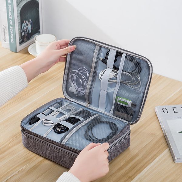 

portable cable storage bag digital electronics organizer usb wires charger power gadget zipper cosmetic case accessories supplie 220421