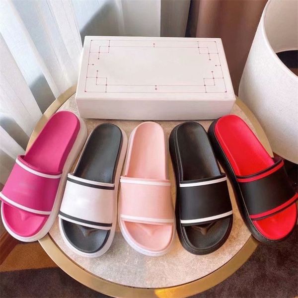 

designer women mens slippers letter platform increase flip flop genuine leather summer sandals printed rubber bottoms slipper lady casual sl, Black