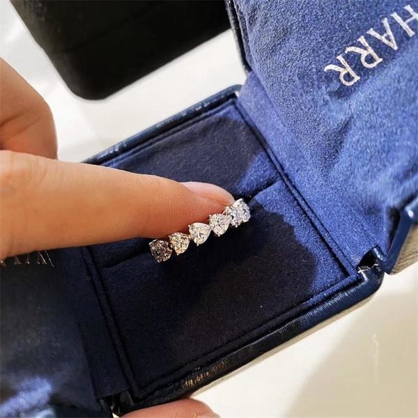 

bling heart sharp zircon stone cute 100% silver color ring for women wedding engagement fashion party jewelry 220728, Slivery;golden