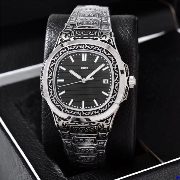 

swiss watches wristwatches high-grade mechanical automatic men women waterproof sport duplicate engraving three needle machinery, Silver