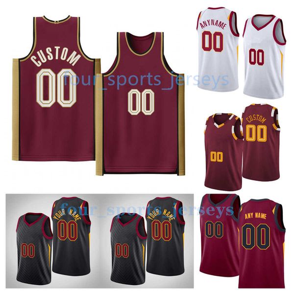 

custom printed 2023 new basketball jerseys love rubio james okoro, Black;red