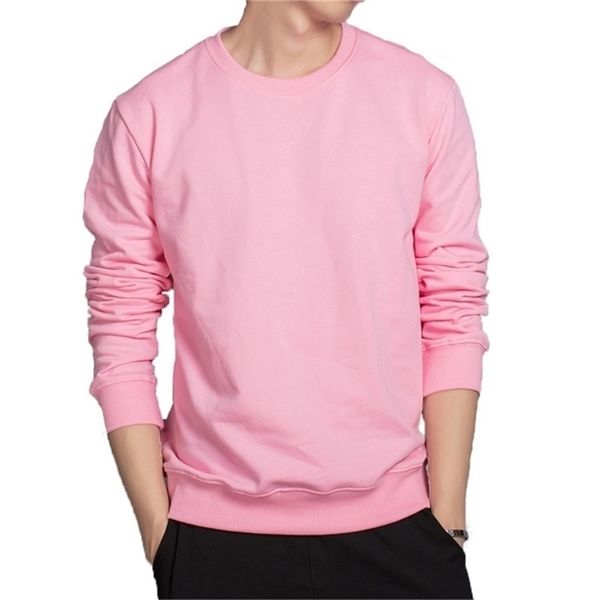 

mens loose hoodies pink black red grey white candy color hoodies breathable cotton sweatshirts casual outwear soft clothes lj200826
