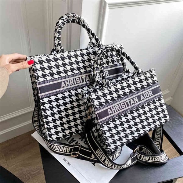 

68% off versatile large capacity hand women's new canvas embroidered tote net red same fashion shopping bag