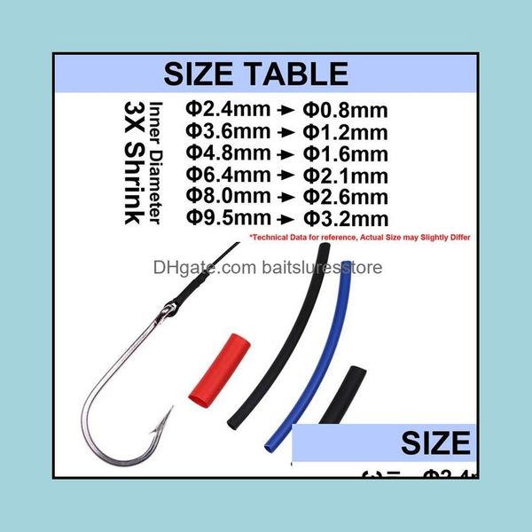 

fishing accessories sports outdoors 2 metre saltwater heat thickened super high shrink ratio inner melt adhesive tube hooks rigs protector